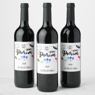 Rótulo De Garrafa De Cerveja Feliz Purim
