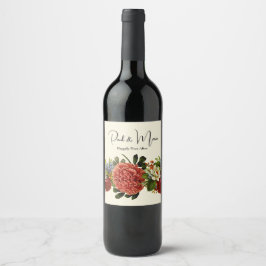 Rótulo De Garrafa De Cerveja Feliz Sempre Depois do BOHO retro tapeçaria floral