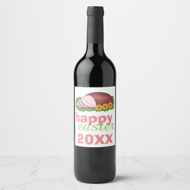 Rótulo De Garrafa De Cerveja Felz pascoa Pink Foliday Ham Púltimo (Frente)