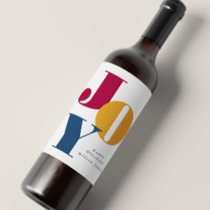 Rótulo De Garrafa De Cerveja feriado de alegria colorida com script bold