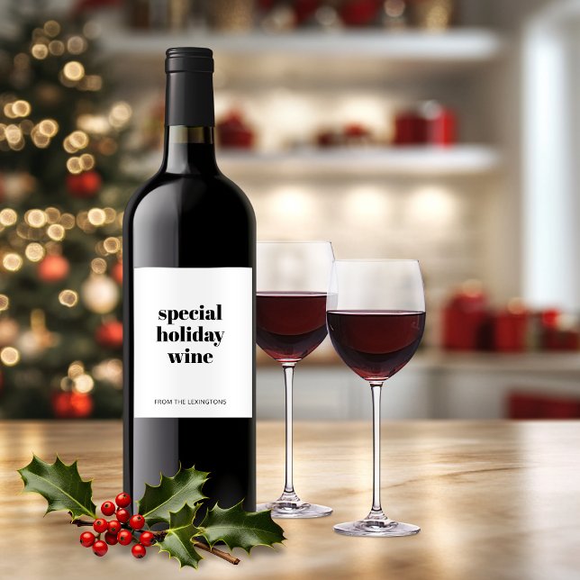 Rótulo De Garrafa De Cerveja Feriado de Natal Mínimo Engraçado (Funny Minimalist Christmas Humor Holiday Wine Label)