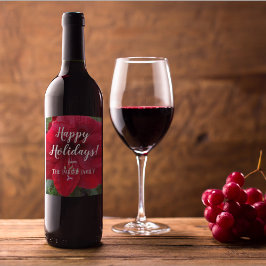 Rótulo De Garrafa De Cerveja Feriado Personalizado do Red Amaryllis Bloom