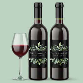 Rótulo De Garrafa De Cerveja Feriados felizes do inverno em Greenerescência