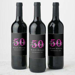 Rótulo De Garrafa De Cerveja Festa de 50 Anos Moderna 50 e Fabulosa