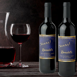 Rótulo De Garrafa De Cerveja Festa de aniversário 90 azul marinho  boias de our