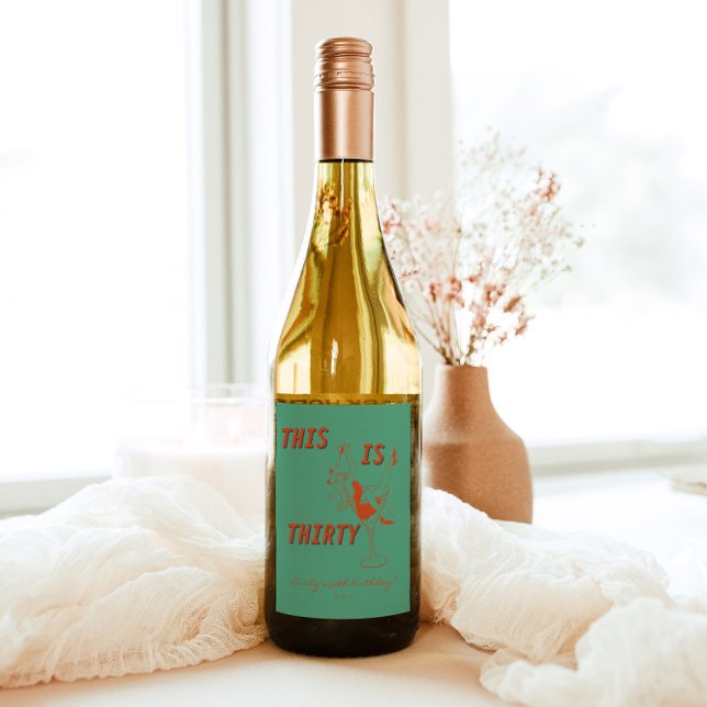 Rótulo De Garrafa De Cerveja Festa de aniversário de 30 anos Retrópico Laranja  (Criador carregado)