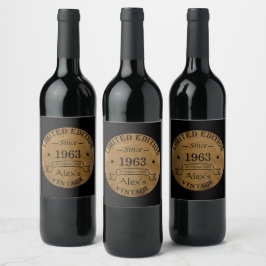 Rótulo De Garrafa De Cerveja Festa de aniversário de 60 anos vintage personaliz