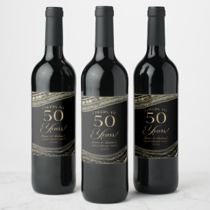 Rótulo De Garrafa De Cerveja Festa de Aniversário de Casamento de 50 anos em Ág