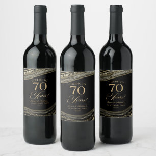 Rótulo De Garrafa De Cerveja Festa de Aniversário de Casamento de 70 anos em Ág