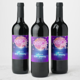 Rótulo De Garrafa De Cerveja Festa de aniversário de esfera de Disco 70s do Gro