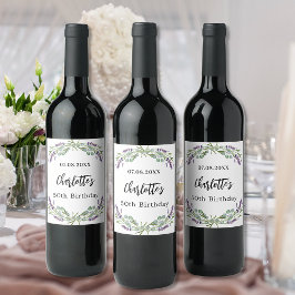 Rótulo De Garrafa De Cerveja Festa de aniversário de florais eucalipto