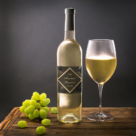 Rótulo De Garrafa De Cerveja Festa de aniversário Geométrica Dourada Elegante P