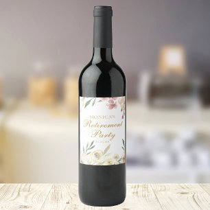 Rótulo De Garrafa De Cerveja Festa de Aposentadoria Floral Elegante Rótulo Dour