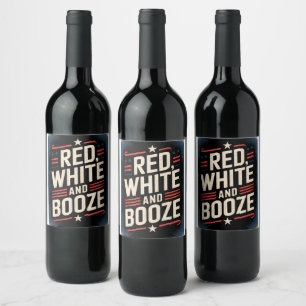 Rótulo De Garrafa De Cerveja Festa de Bebidas do Dia 4 de Julho   Vermelho Bran