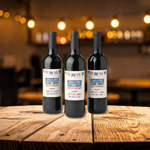 Rótulo De Garrafa De Cerveja Festa de Churrasco Patriótica Americana 4 de Julho