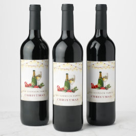 Rótulo De Garrafa De Cerveja Festa de Cocktail de Natal