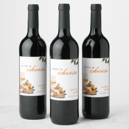 Rótulo De Garrafa De Cerveja Festa de Compromisso com Vinho e Queijo
