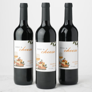 Rótulo De Garrafa De Cerveja Festa de Compromisso com Vinho e Queijo