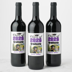 Rótulo De Garrafa De Cerveja Festa de Formatura da Turma de 2026 da Classe Roxa