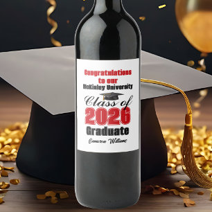 Rótulo De Garrafa De Cerveja Festa de Formatura da Turma Vermelha de 2026 Perso