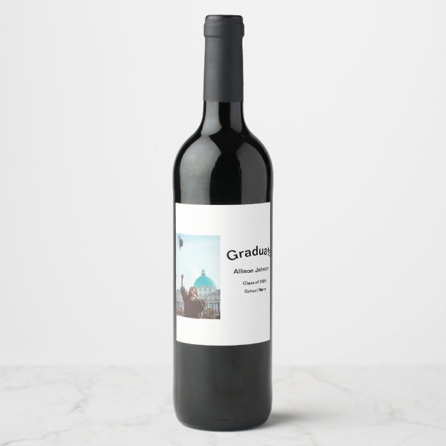 Rótulo De Garrafa De Cerveja festa de formatura elegante e elegante (Frente)