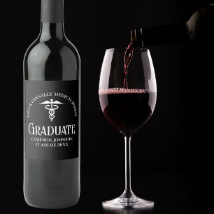 Rótulo De Garrafa De Cerveja Festa de Formatura Personalizada de Medicina Preta