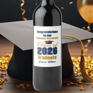 Rótulo De Garrafa De Cerveja Festa de Graduação da Turma de 2026 Azul Marinho D