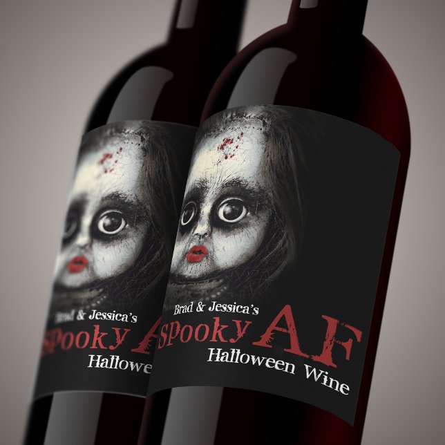 Rótulo De Garrafa De Cerveja Festa de Halloween do Spooky AF Personalizada (Get this awesome wine label for your Spooky AF Halloween Party!)