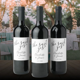 Rótulo De Garrafa De Cerveja Festa de Noivado Ela Disse Sim Amor Coração