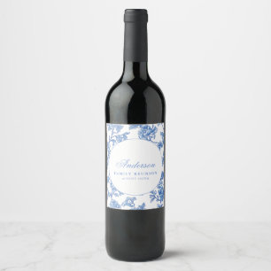 Rótulo De Garrafa De Cerveja Festa de Reunião da Família Floral Azul