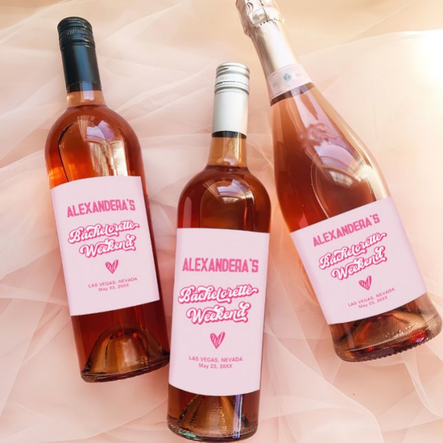 Rótulo De Garrafa De Cerveja Festa de solteira rosa (Criador carregado)