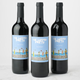 Rótulo De Garrafa De Cerveja Festa de Verão na Praia