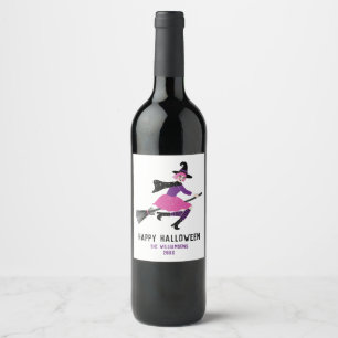 Rótulo De Garrafa De Cerveja Festa de Vinho de Bruxa de Halloween