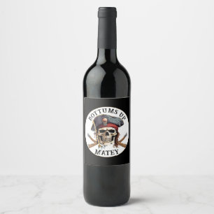 Rótulo De Garrafa De Cerveja Festa tema Pirata Adulto Capitão do Navio Caveira 