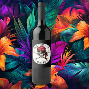 Rótulo De Garrafa De Cerveja Festa tema Pirata Adulto Ossos de Caveira Salgados