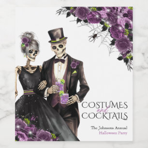 Rótulo De Garrafa De Cerveja Festas de Fantasias e Coquetéis de Halloween para