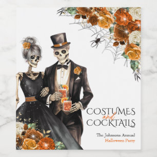 Rótulo De Garrafa De Cerveja Festas de Fantasias e Coquetéis de Halloween para
