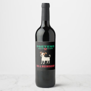 Rótulo De Garrafa De Cerveja Fingir que sou uma Reindeer, doggo, Jack Russel te