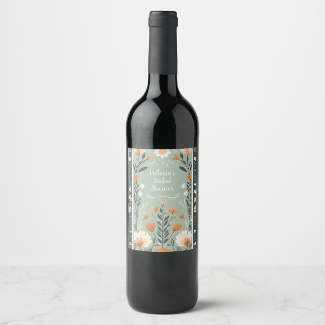 Rótulo De Garrafa De Cerveja Finlandês Floral (Frente)
