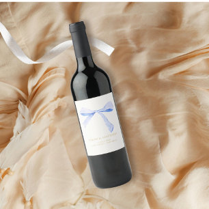 Rótulo De Garrafa De Cerveja Fita Azul com Casal de Casamento