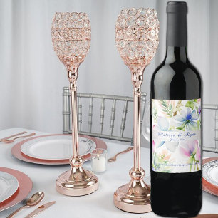 Rótulo De Garrafa De Cerveja Fita-Floral-Satã-Seda Rosa