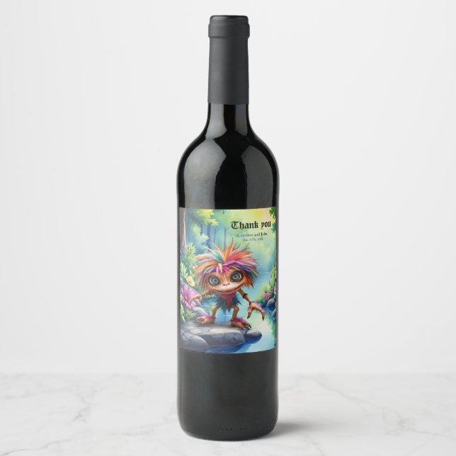 Rótulo De Garrafa De Cerveja Fizzwiggle o Duende Travesso do Arco-Íris. (Frente)