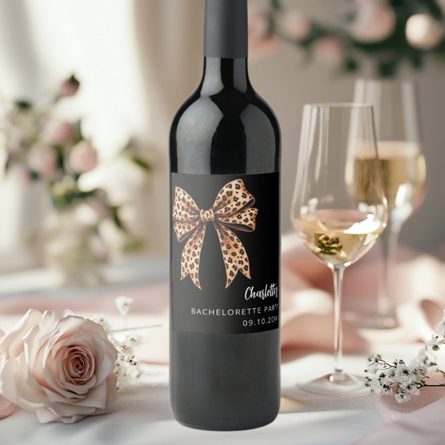 Rótulo De Garrafa De Cerveja Fla leopardo preto Festa de Solteira (Criador carregado)