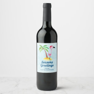 Rótulo De Garrafa De Cerveja Flamingo cor-de-rosa dos cumprimentos das estaçõ