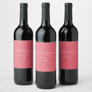 Rótulo De Garrafa De Cerveja Flamingo Coral Vermelho Moderno Elegante
