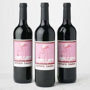 Rótulo De Garrafa De Cerveja Flamingo de Degustação de Vinho