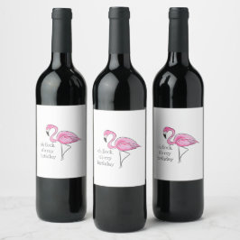 Rótulo De Garrafa De Cerveja Flamingo Rosa Oh Bloqueio É o Meu Pássaro de Anive