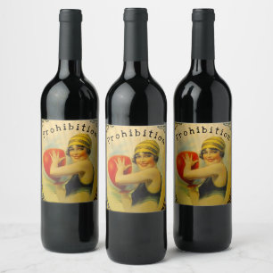 Rótulo De Garrafa De Cerveja Flapper Era Beach Wine Vino