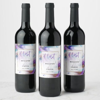 Rótulo De Garrafa De Cerveja Flor de Abstrato Roxo Roxo-Teal em greve
