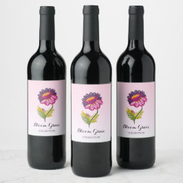 Rótulo De Garrafa De Cerveja Flor isolada